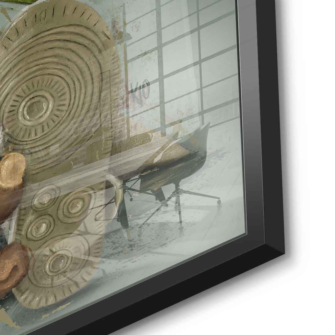 Green Flower Couple - Acrylic glass