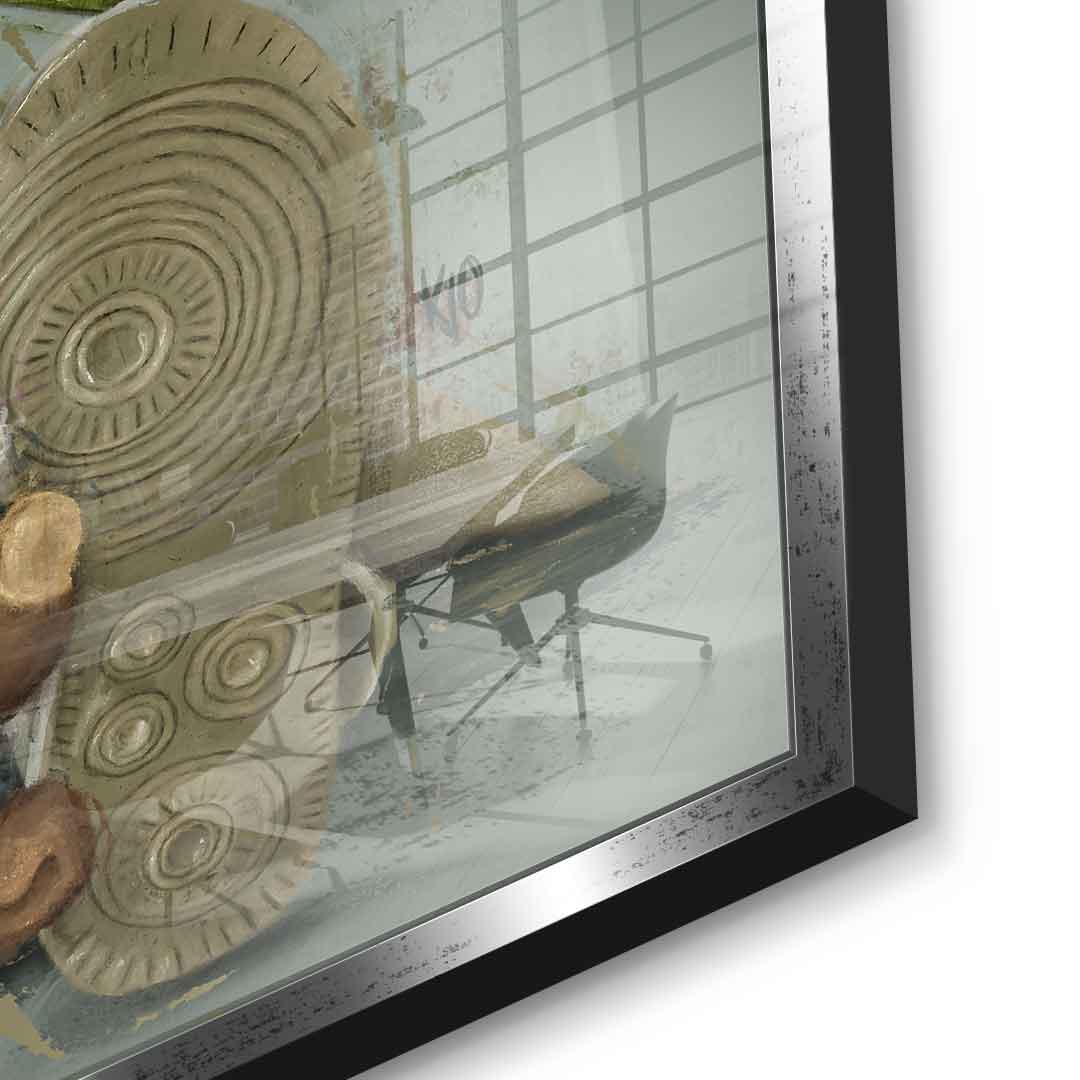 Green Flower Couple - Acrylic glass