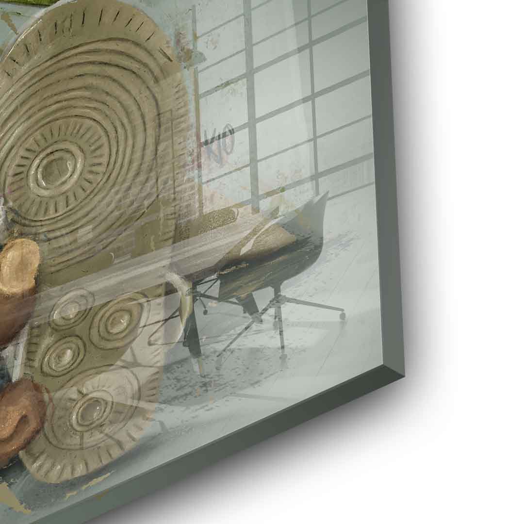 Green Flower Couple - Acrylic glass