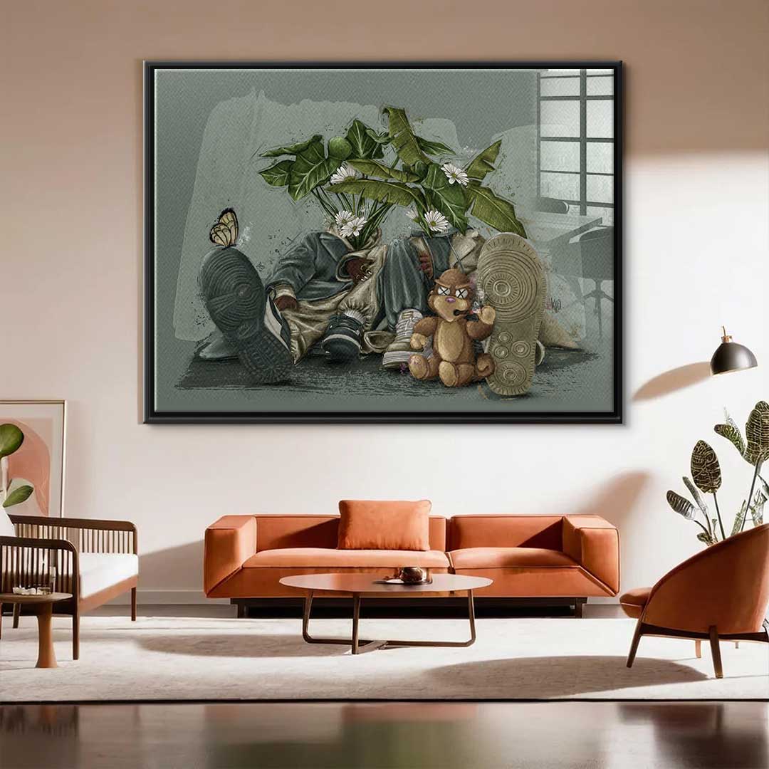 Green Flower Couple - Acrylic glass