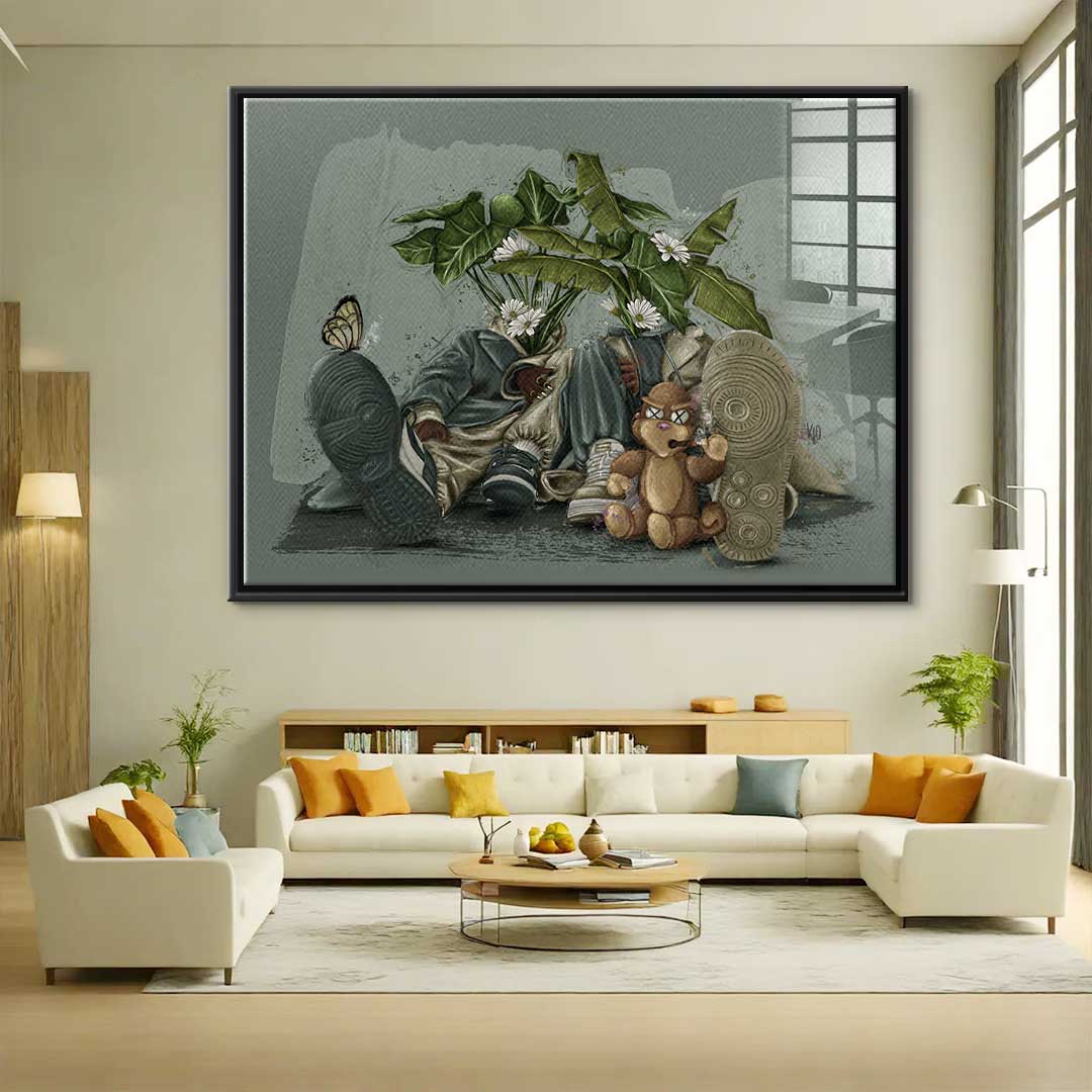 Green Flower Couple - Acrylic glass