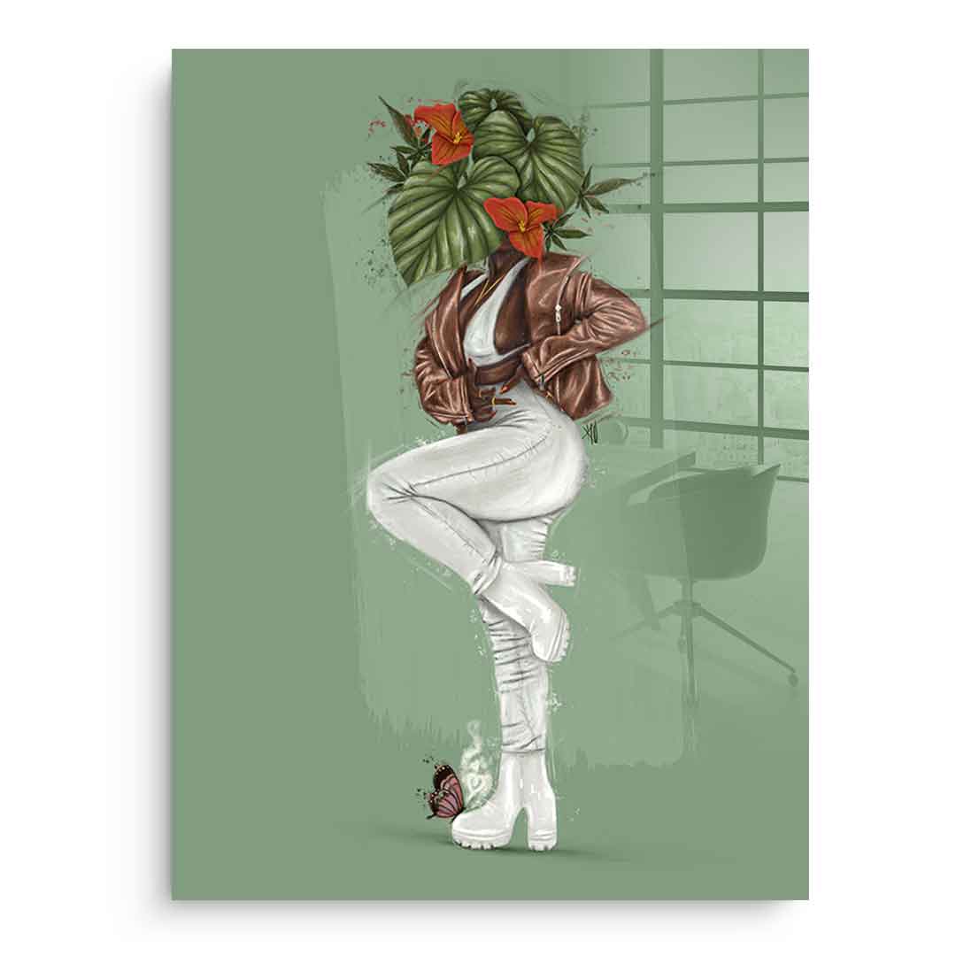 Green Flower Head - Acrylglas