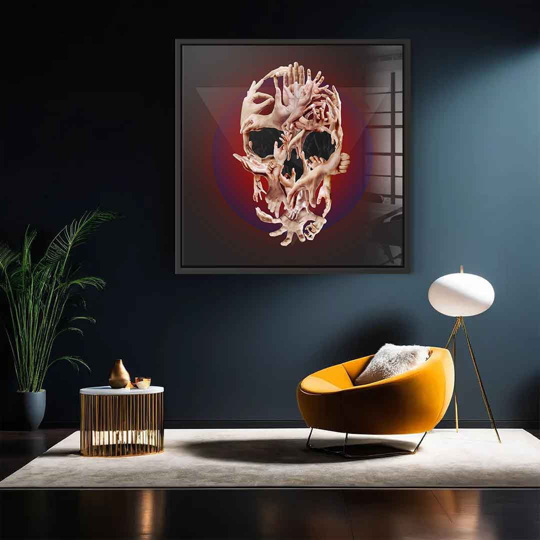 Hands Skull - Acrylglas