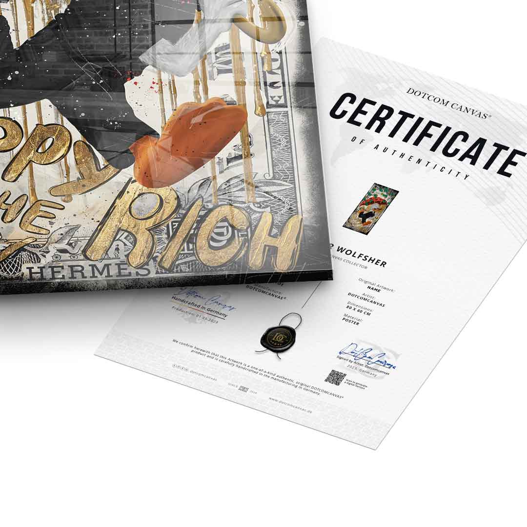 Happy is the new Rich - Acrylic glass