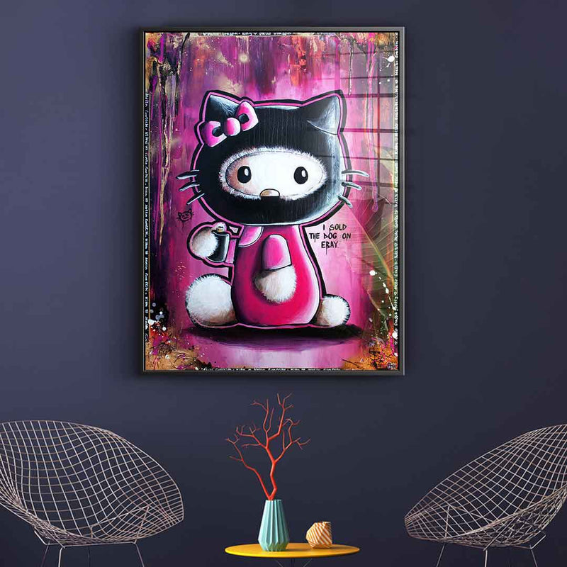 Hello Graffiti Kitty - Acrylglas