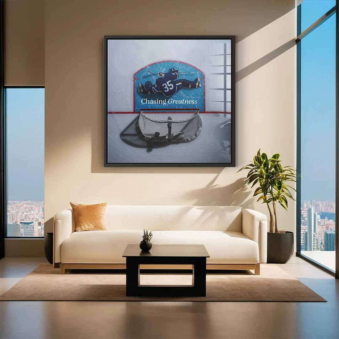 Chasing Greatness #Hokey - Square Edition - Acrylic Glass Print