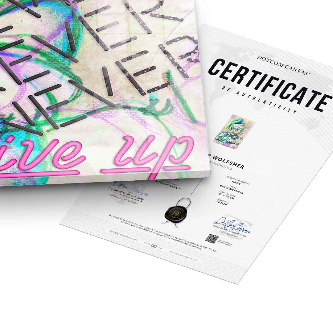 Never give up - Acrylic glass