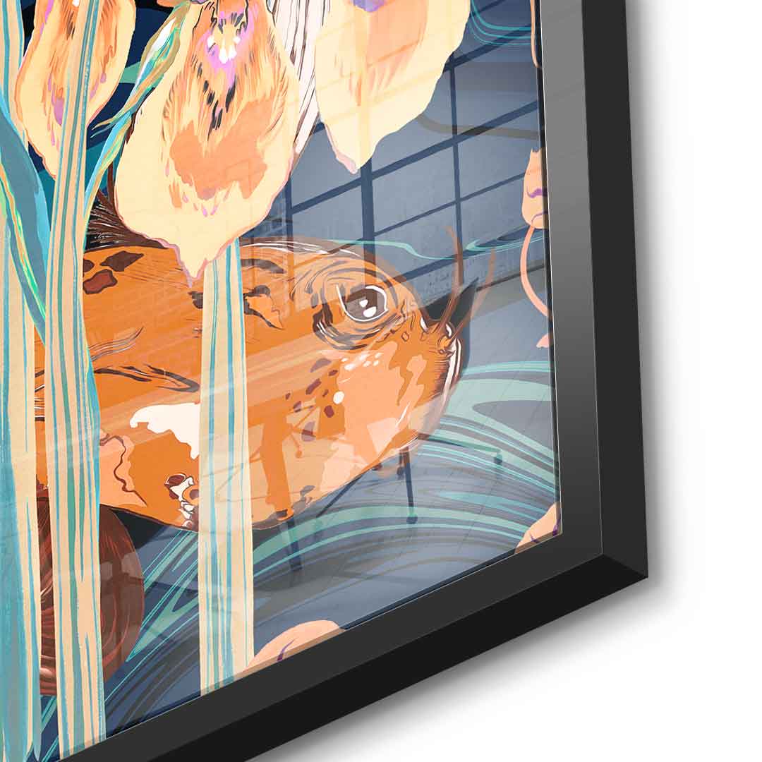 Koi Flower Spin - Acrylglas