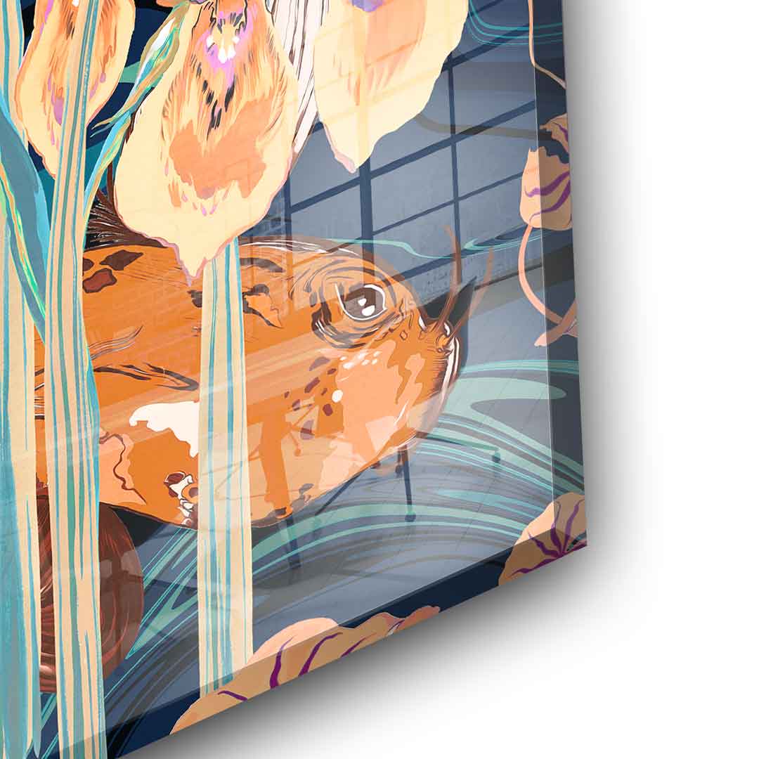 Koi Flower Spin - Acrylic glass