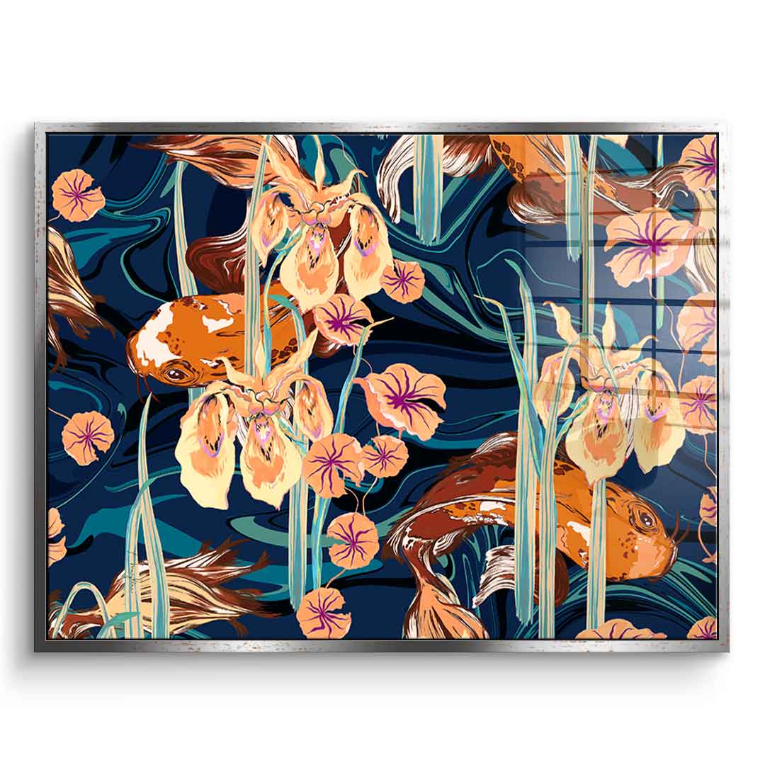 Koi Flower Spin - Acrylic glass