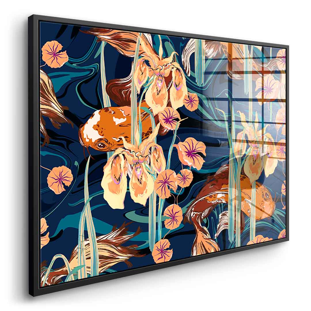 Koi Flower Spin - Acrylglas