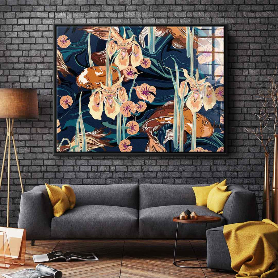 Koi Flower Spin - Szkło akrylowe