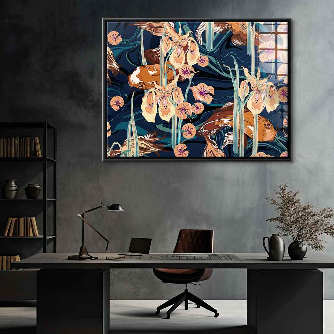 Koi Flower Spin - Acrylglas