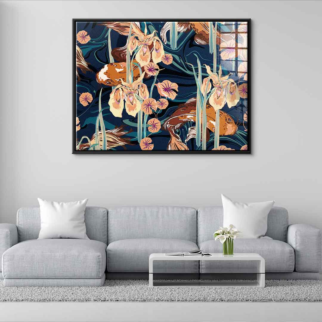 Koi Flower Spin - Acrylglas