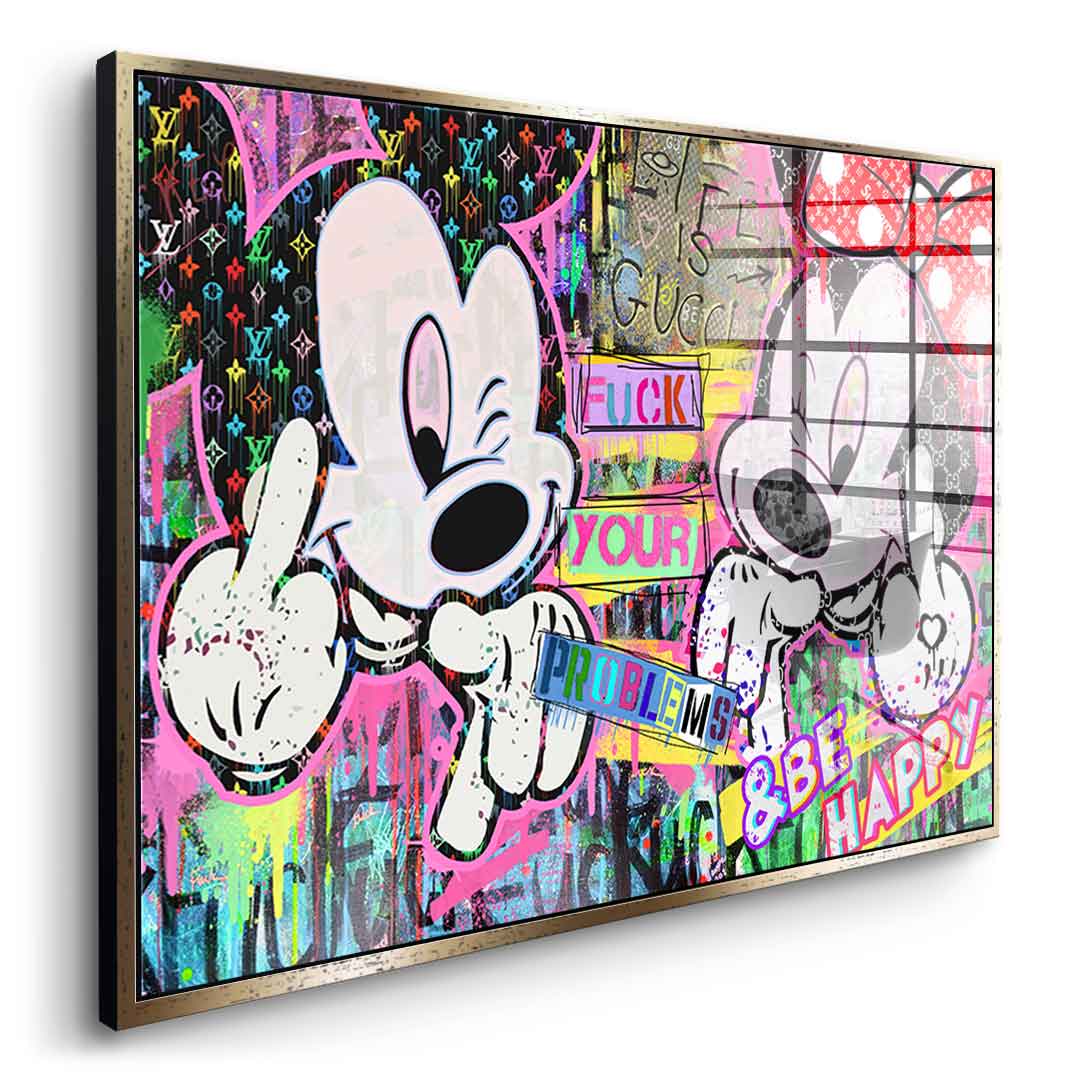 M Fuck Happy - Acrylglas