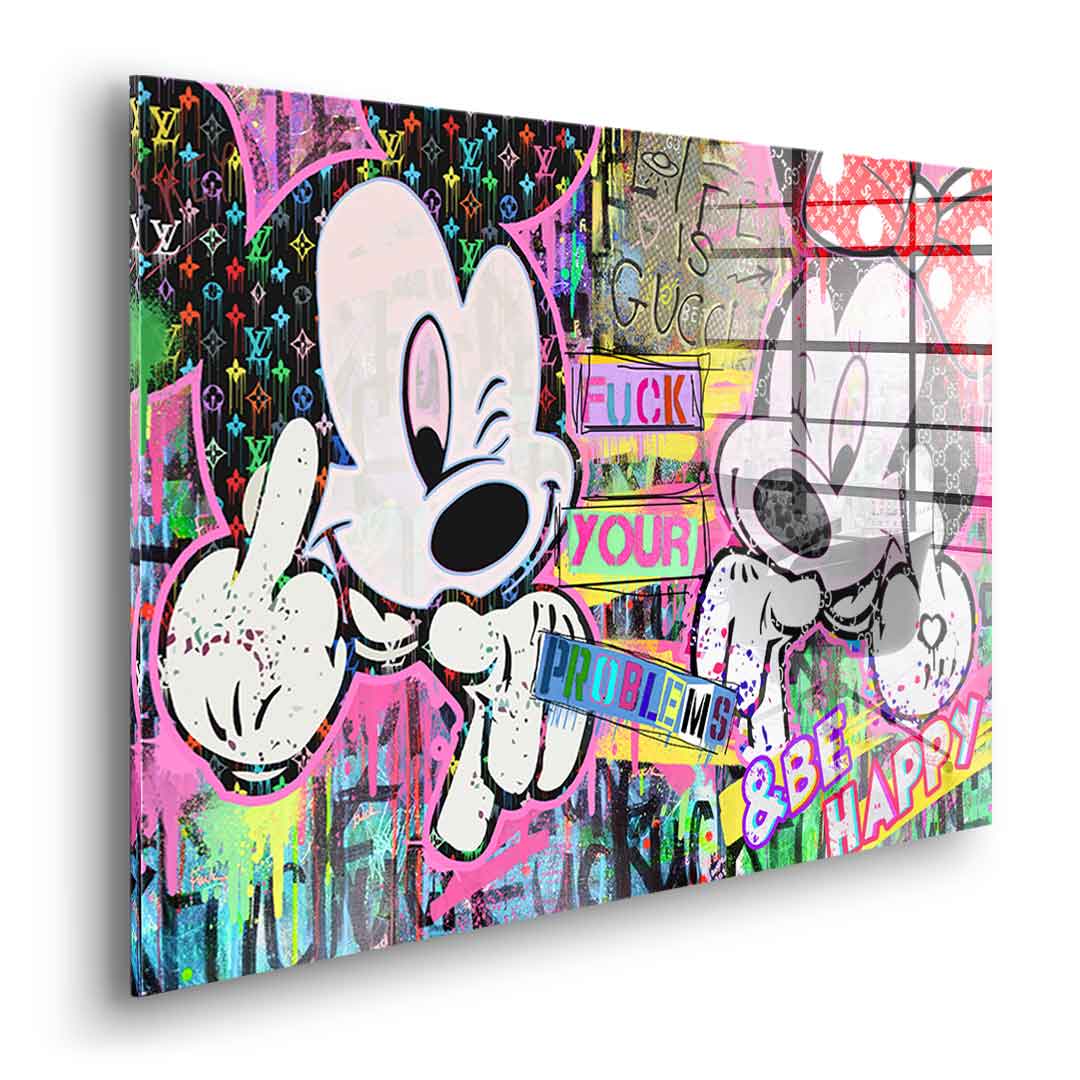 M Fuck Happy - Acrylglas