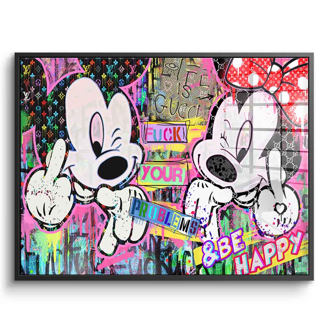 M Fuck Happy - Acrylglas