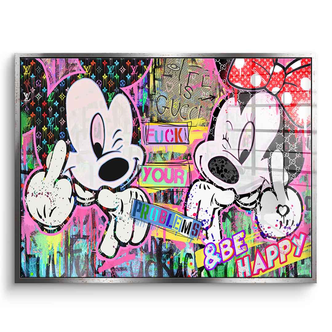 M Fuck Happy - Acrylglas