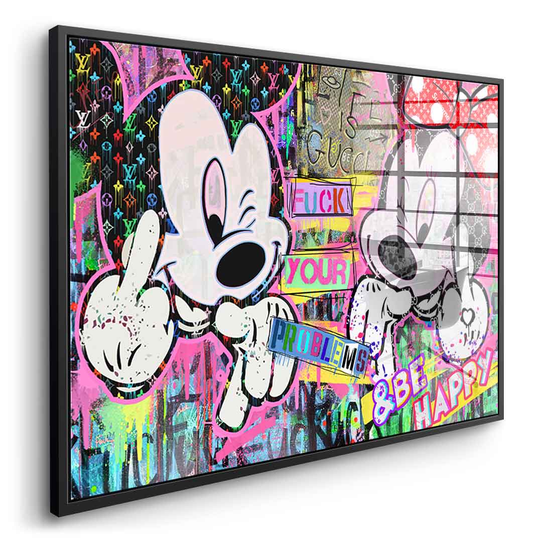 M Fuck Happy - Acrylglas