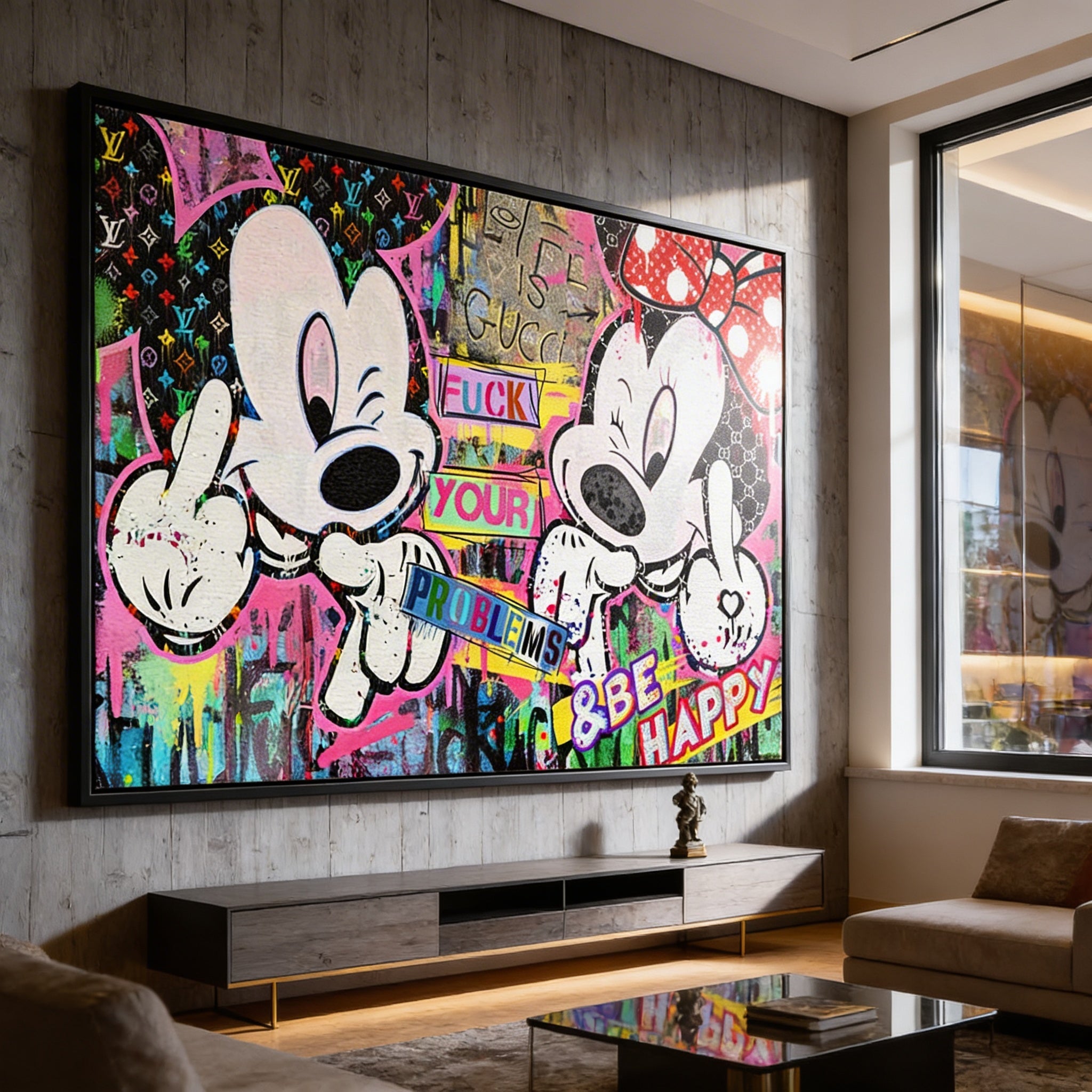 M Fuck Happy - Acrylglas