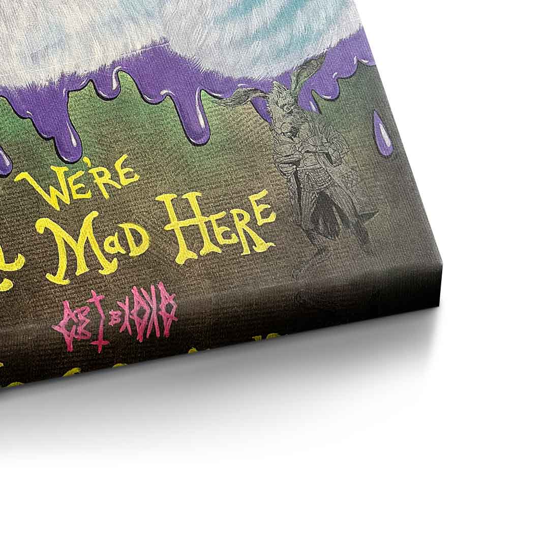 Leinwandbild Mad Cheshire Cat Grinsekatze Alice im Wunderland Comic
