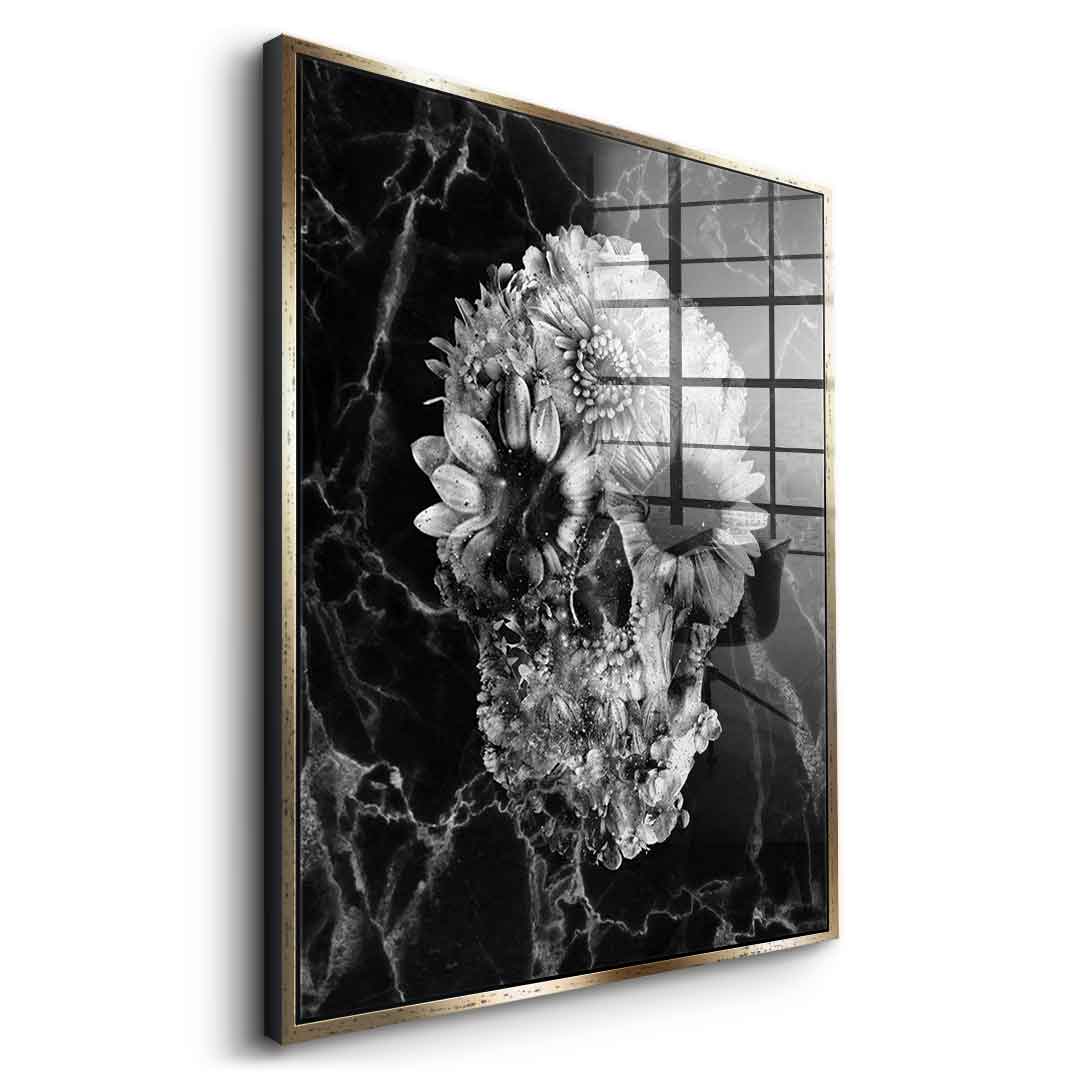 Marble Floral Skull - Acrylic glass