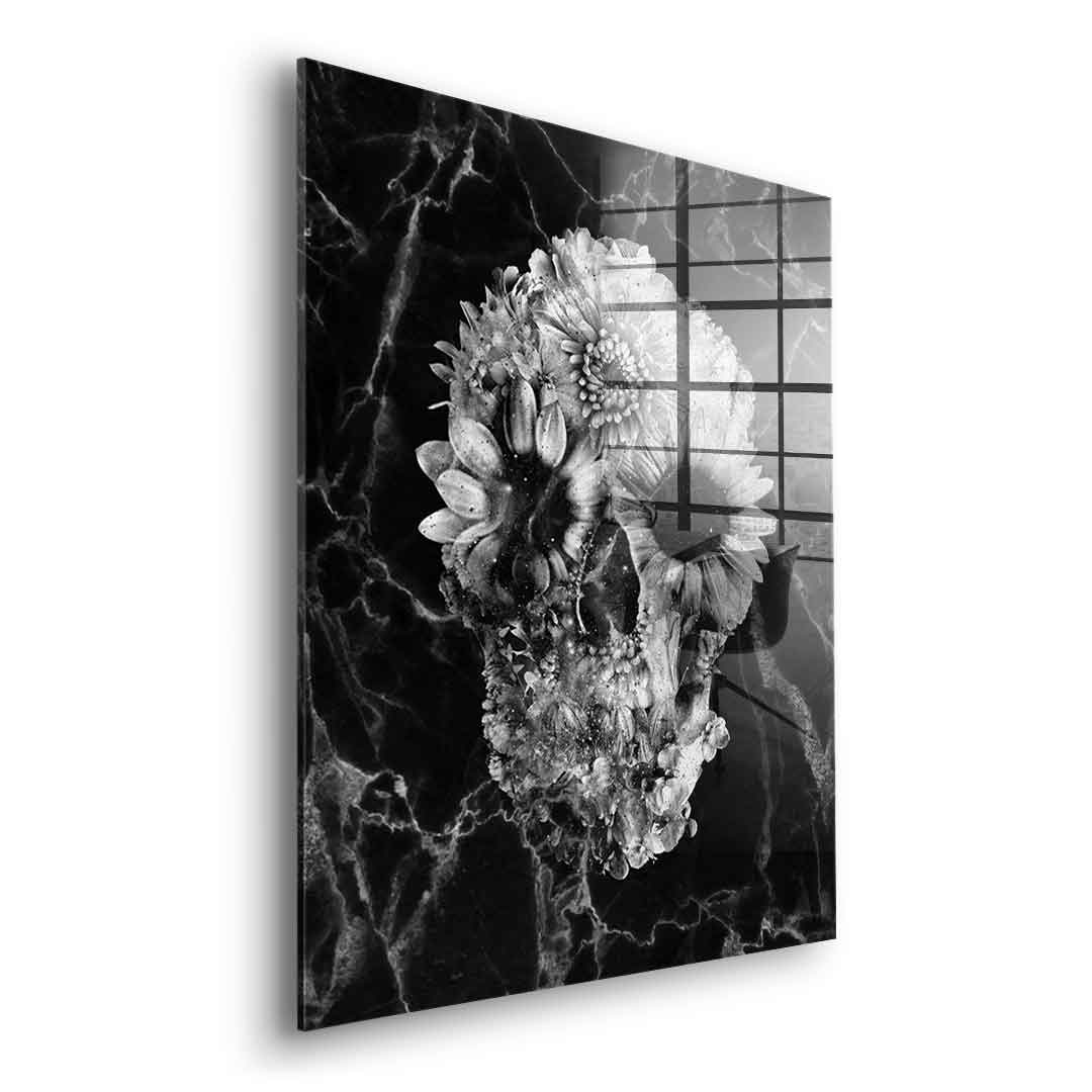 Marble Floral Skull - Acrylic glass