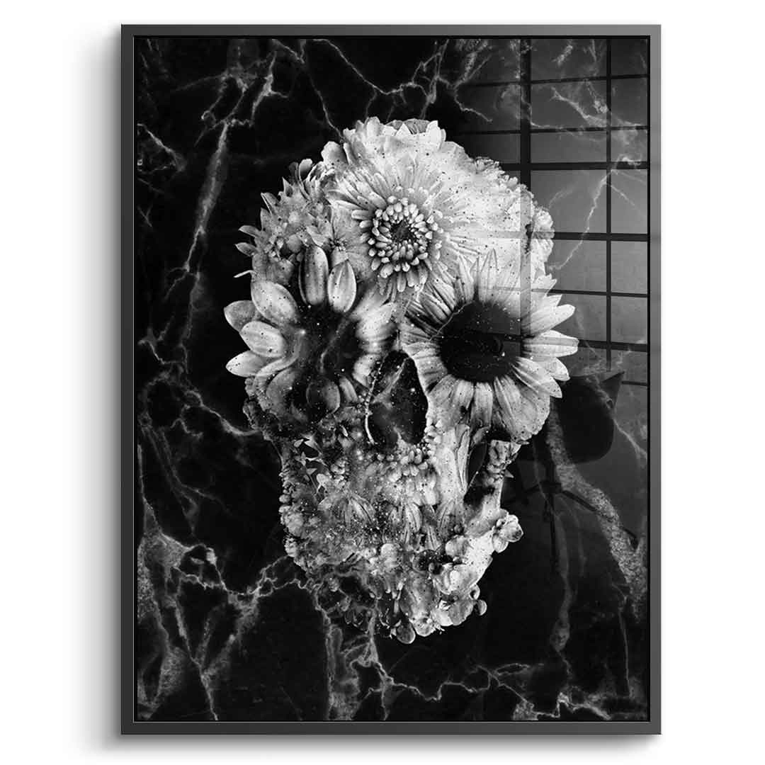 Marble Floral Skull - Acrylglas