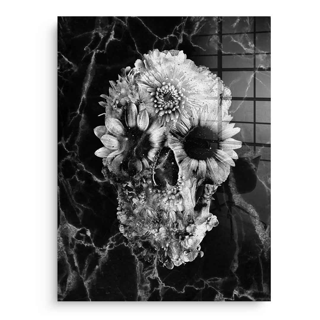 Marble Floral Skull - Acrylglas