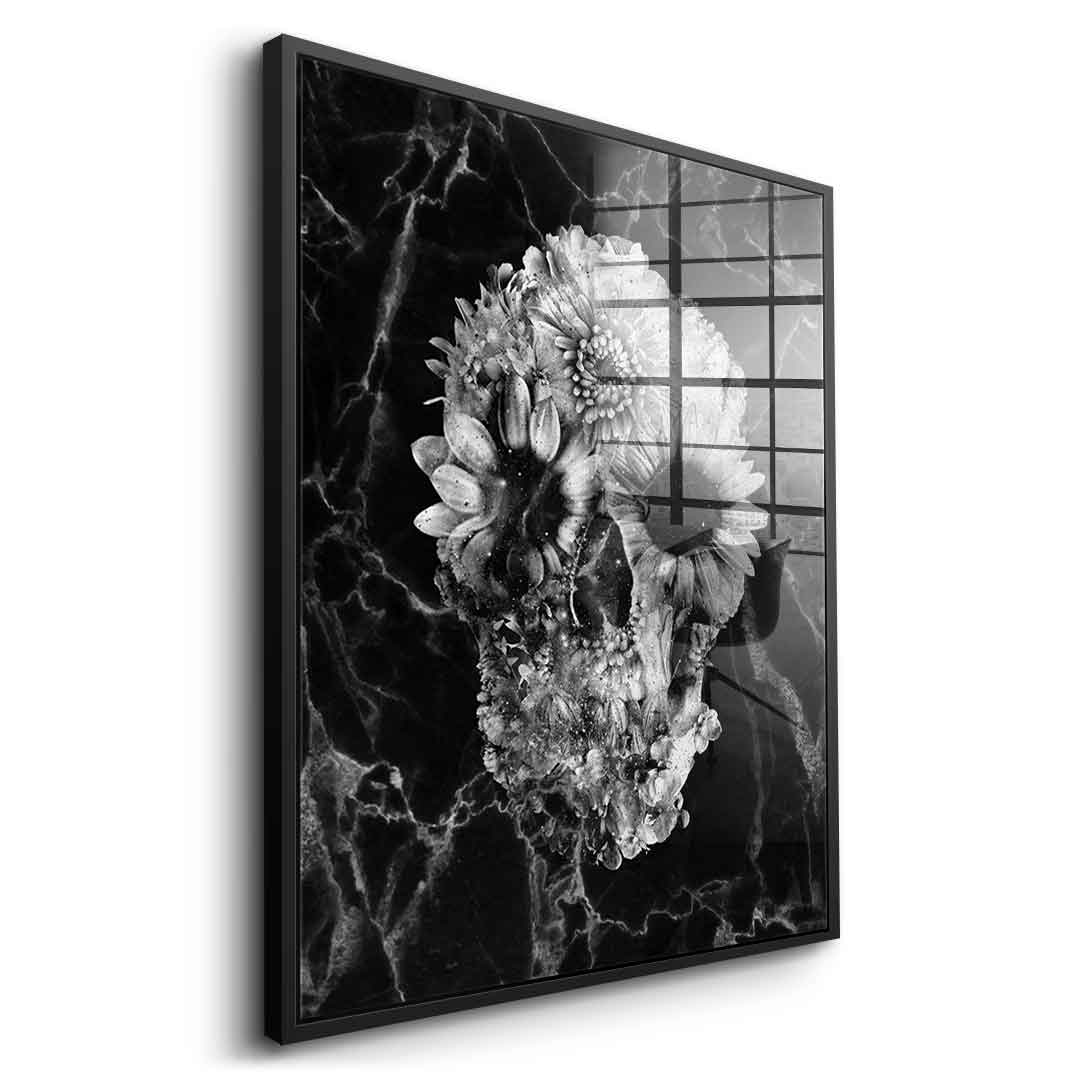 Marble Floral Skull - Acrylic glass