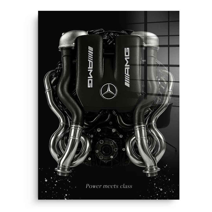 Mercedes V8 Engine - Acrylglas – Vorderseite