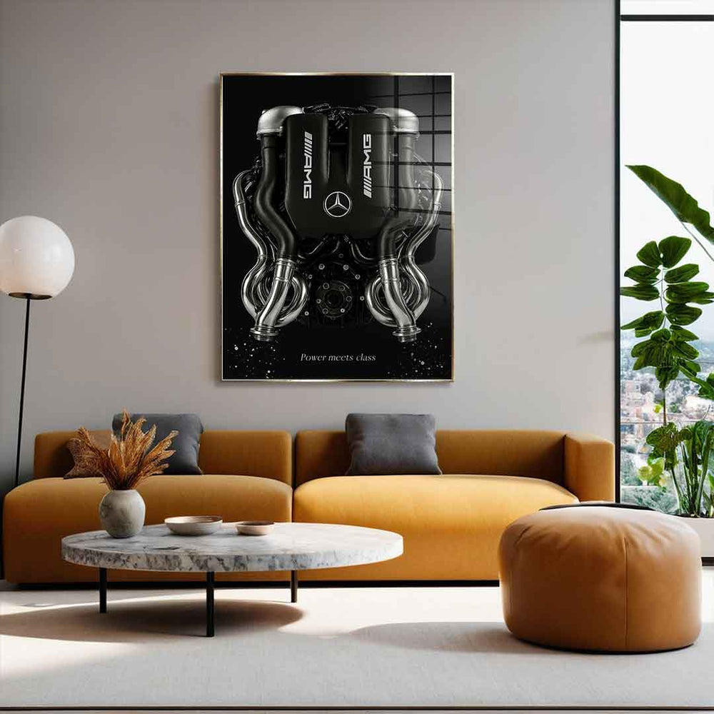 Mercedes V8 Engine Acrylglasbild – Ansicht 2