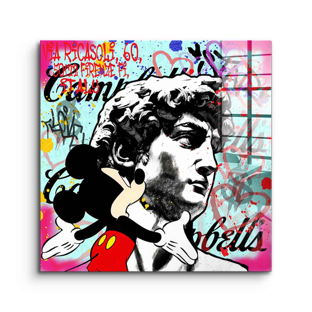 Comic Mouse & David - Acrylic glass