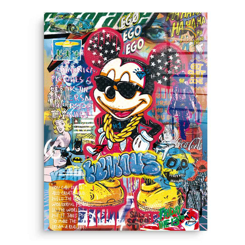 Mickey gold chain - acrylic glass