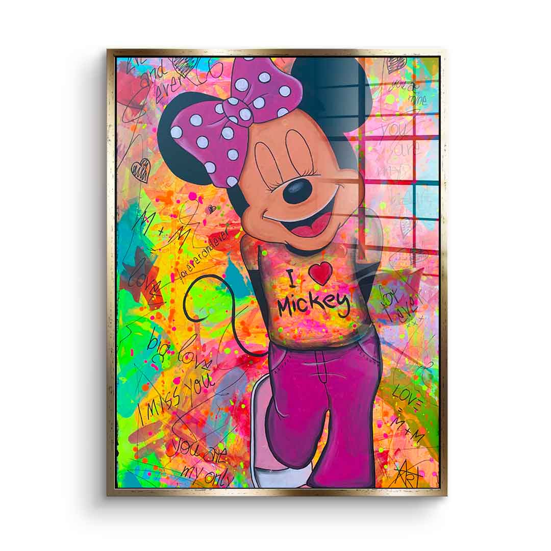 Minni Loves Mickey - Acrylglas