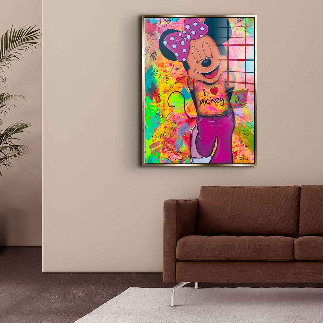 Minni Loves Mickey - Acrylglas