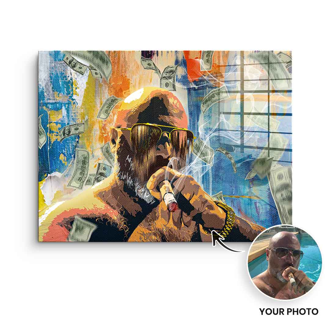 Money Rain Portrait - Acrylic glass - customizable