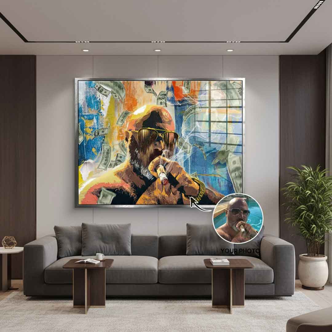 Money Rain Portrait - Acrylic glass - customizable