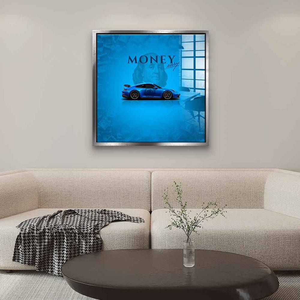 Money easy Blue Acrylglasbild – Ansicht 3