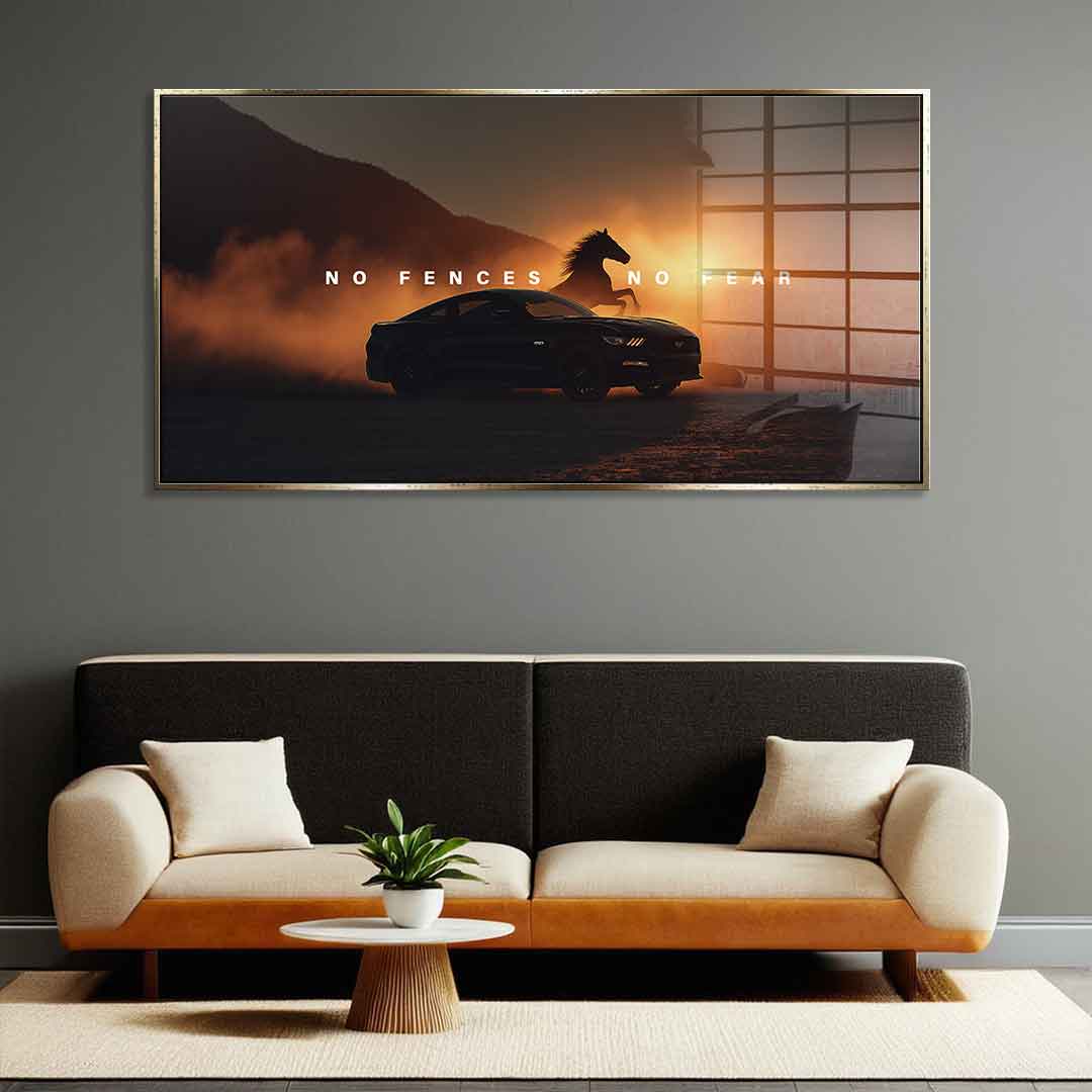 No Fences, No Fear ( Ford Mustang ) - Acrylglas