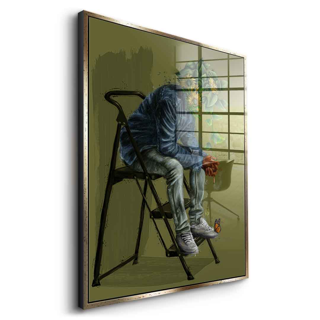 Olive Flower Head - Acrylic glass