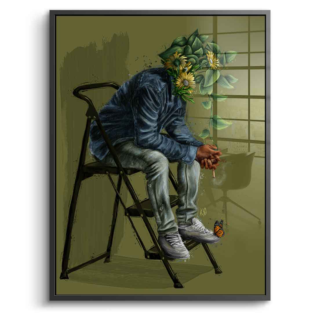 Olive Flower Head - Acrylic glass