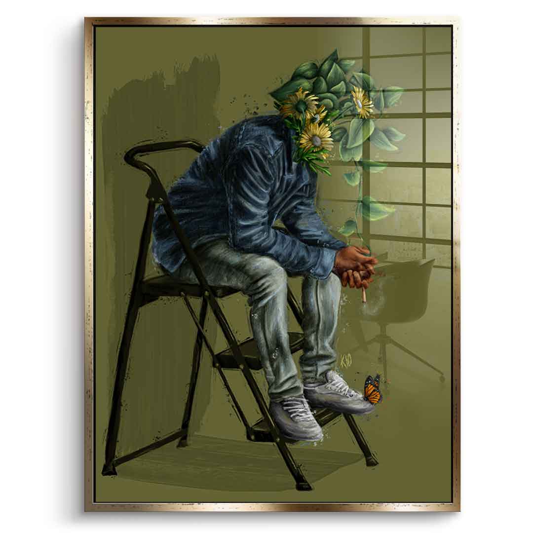 Olive Flower Head - Acrylic glass