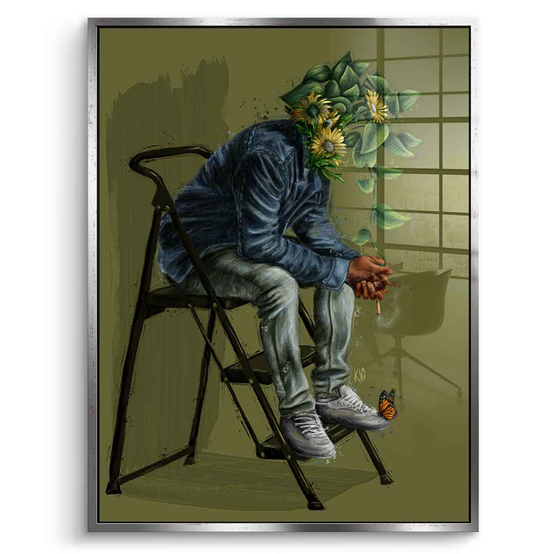 Olive Flower Head - Acrylic glass