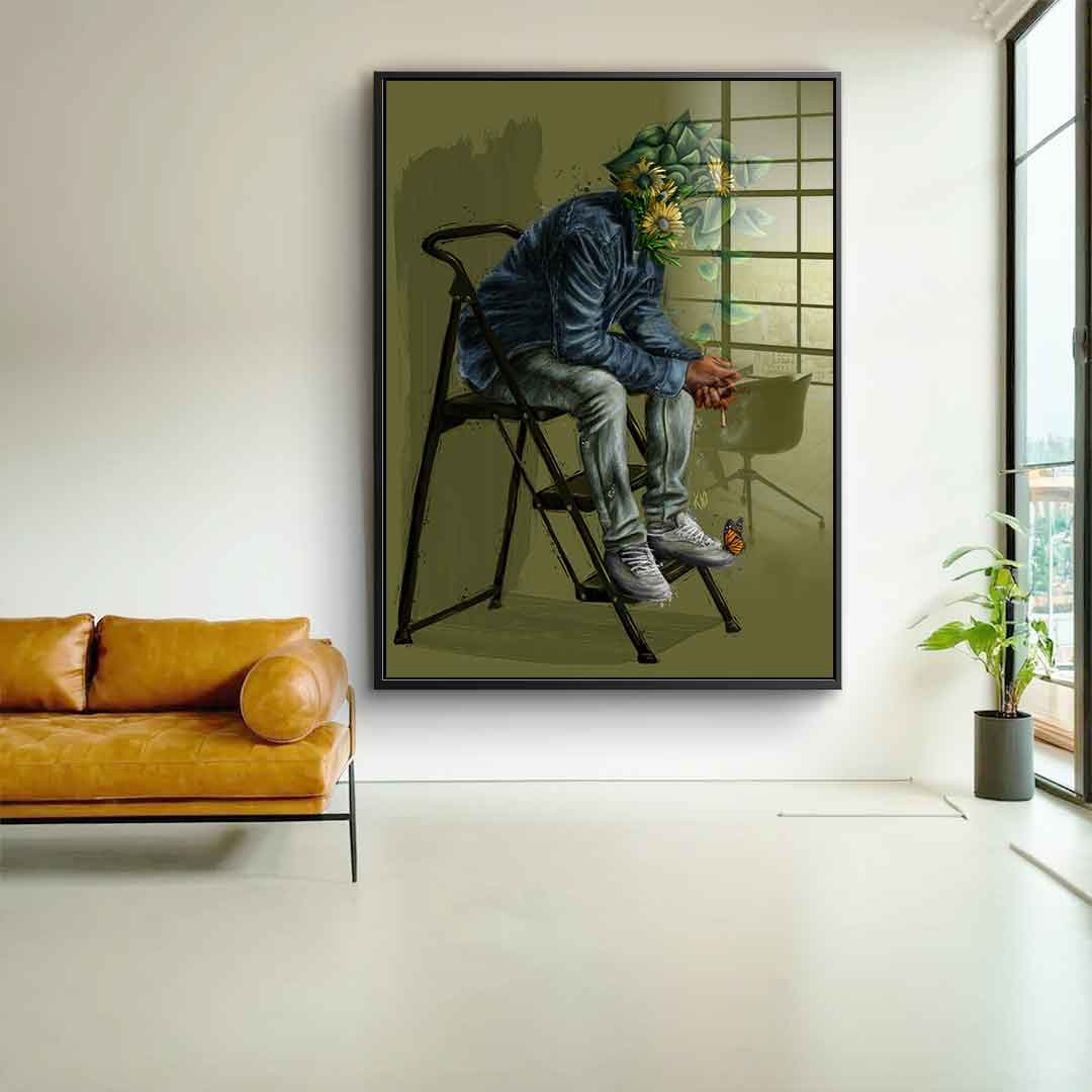 Olive Flower Head - Acrylic glass