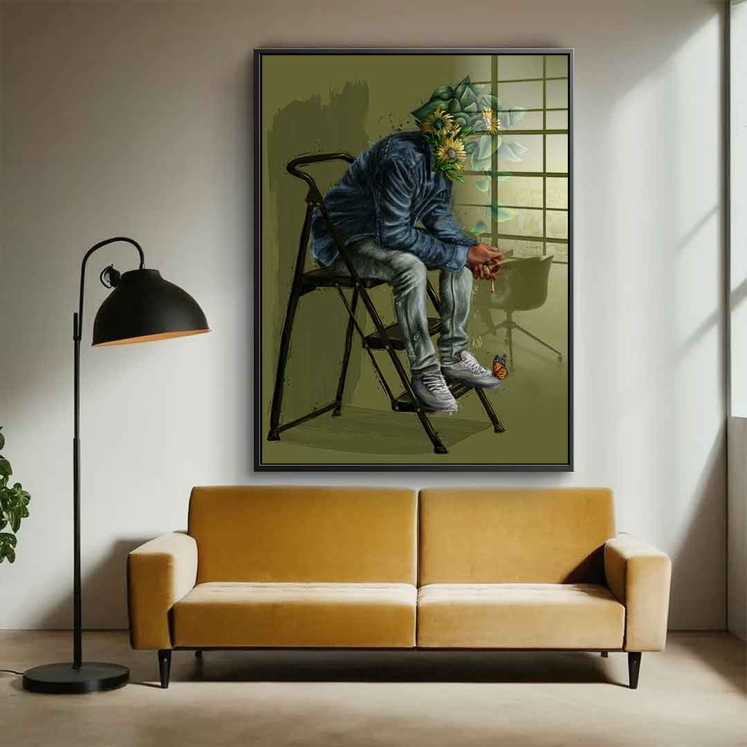 Olive Flower Head - Acrylic glass