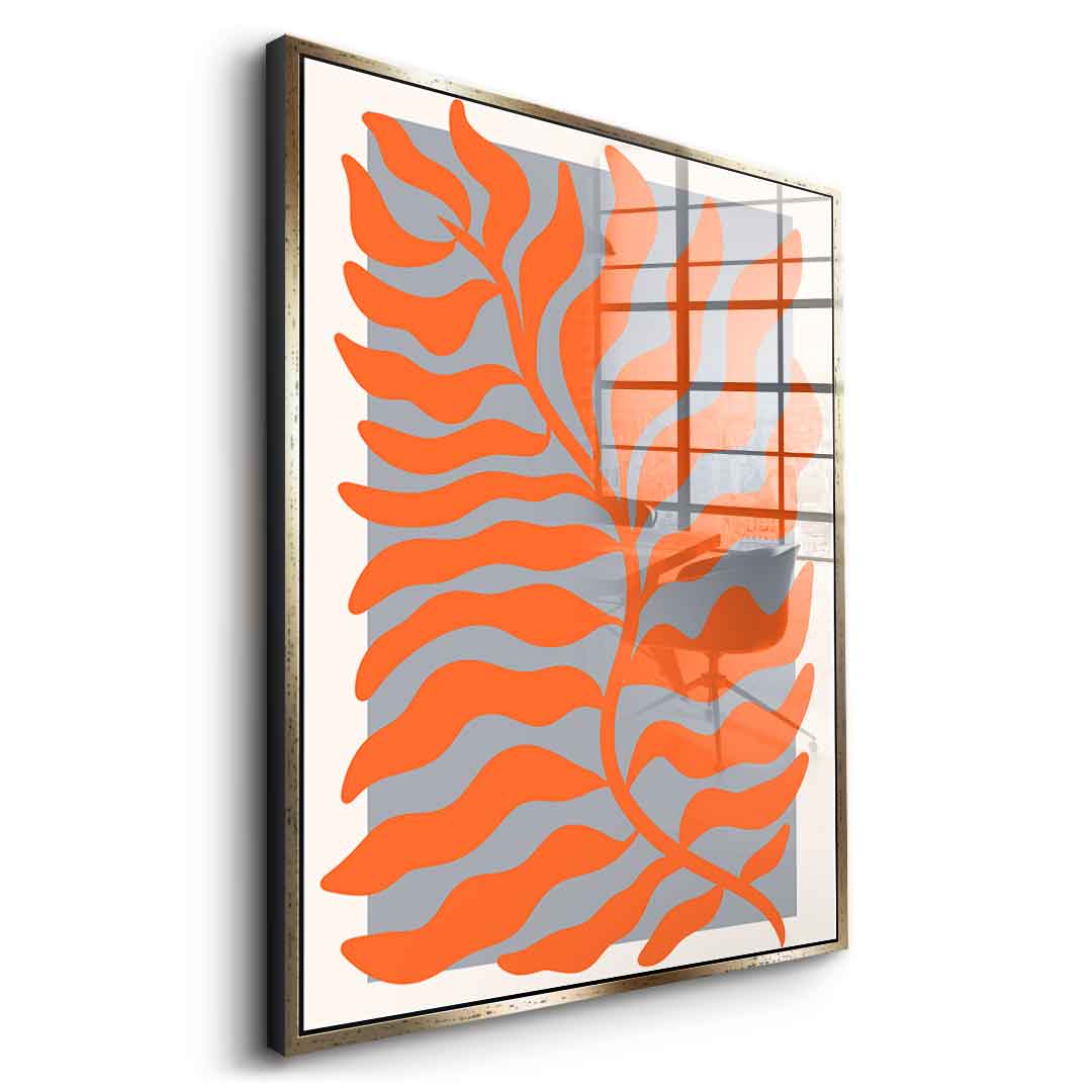 Orange leaves - acrylic glass