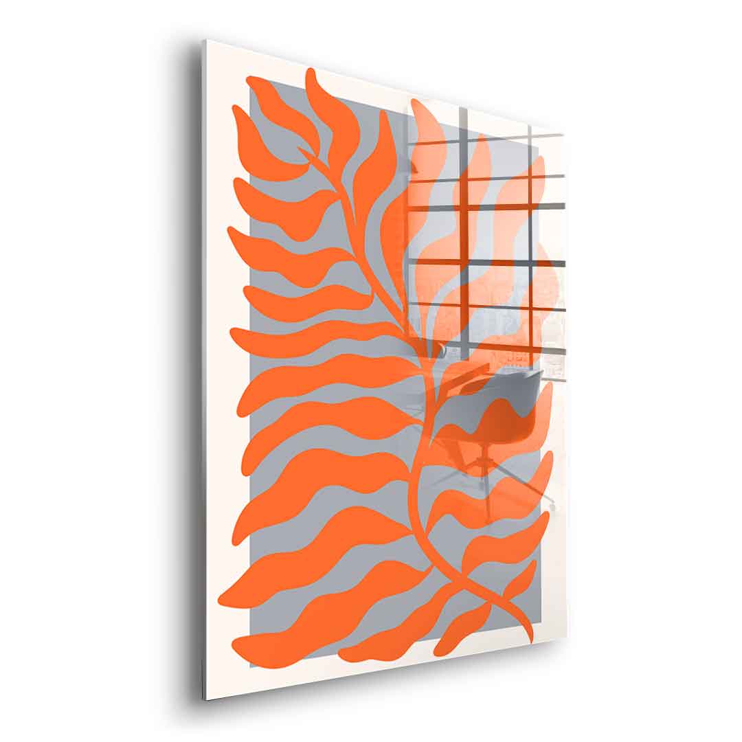 Orange leaves - acrylic glass