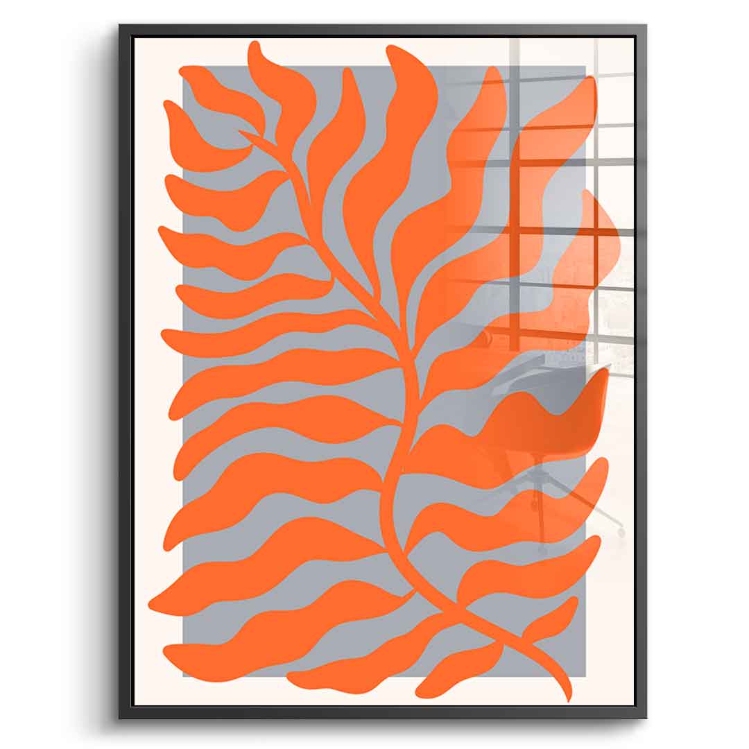 Orange leaves - Acrylic glass