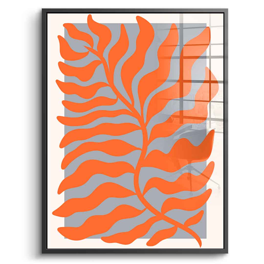 Orange leaves - acrylic glass